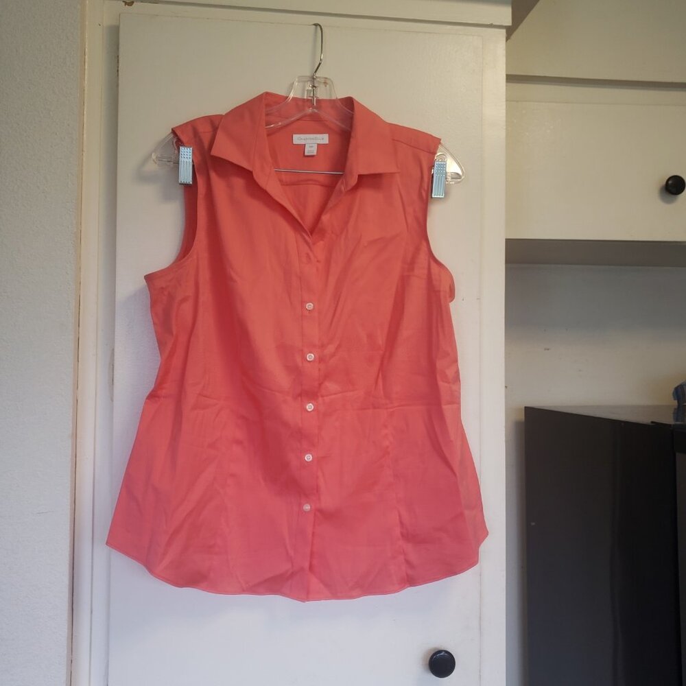 Charter Club Orange Sleeveless Shirt Size 12P